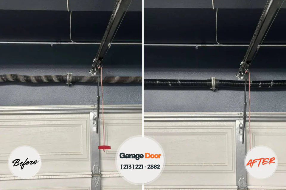 Before and after: garage door repair Ohioville, PA